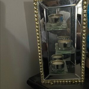 Gold and Silver Mirrored Candle Holder